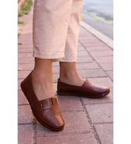 FAST STEP Hakiki Deri Kadın Casual Ayakkabı 864ZA101 (KAHVE)