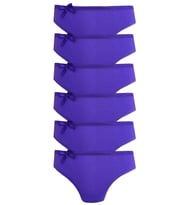 6lı Kadın Bikini Külot Pamuklu Renkli Ekonomik Rahat (Mor)