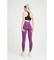 Kalçası Büzgülü Kalça Şekillendirici Push Up Yüksek Bel Toparlayıcı Spor Fitness Yoga Tayt (Mor)