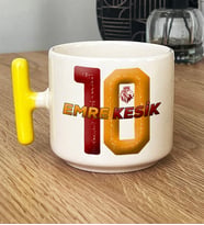 Kişiye Özel Taraftar Hediye T Kupa Bardak Sevgiliye Babaya Erkek Kardeşe Hediye (Sarı)