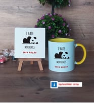 Sevimli Panda Dekoratif Taş, Kupa Bardak Kırmızı Hediye (Model 6)