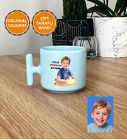 Kişiye Özel Karikatürlü Erkek Çocuğa Hediye Pastel T Kupa Erkek Çocuk Hediyeleri Doğum Günü Hediyesi (Mavi)