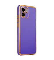 Xiaomi Redmi A1 Kılıf Kenarları Gold Kamera Korumalı Renkli Pastel Silikon Siyah BARK (Mor)