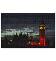 Cakapuzzle Akşam Karanlığında Big Ben Saat Kulesi  Puzzle Yapboz MDF (Ahşap) (1000 Parça)