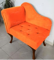 Yeni Model Tekli Köşe Koltuğu Josefin Bench Ceviz Ayak (Turuncu)