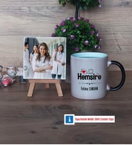 Hemşire Fotoğraflı Dekoratif Taş, Kupa Bardak Beyaz Hediye (Model 9)