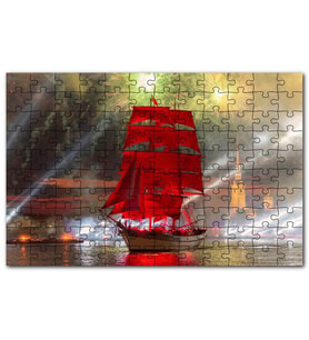 Cakapuzzle Havai Fişek Yelkenli Gemi Tekne Puzzle Yapboz MDF (Ahşap) (1000 Parça)