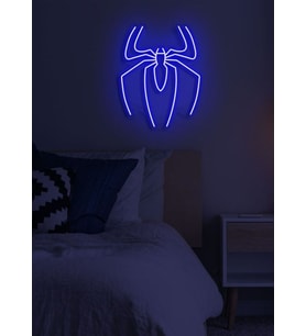 örümcek silüeti neon led (Mavi)
