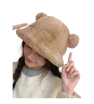 Mood Agenda Kadın Sevimli Ayı Kulak Peluş Bucket Şapka (Camel)