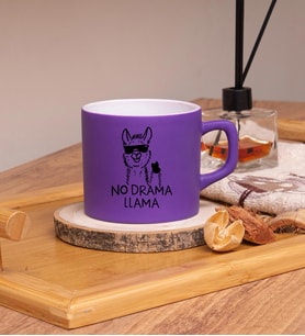 No drama llama Tasarımlı Renkli Nescafe Fincanları 220 ML (Mor)