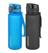 Uzspace 2'li Tritan Matara Seti 500 ml 14 Farklı Renk Seçeneği FiftyFifty (Mavi-Siyah)