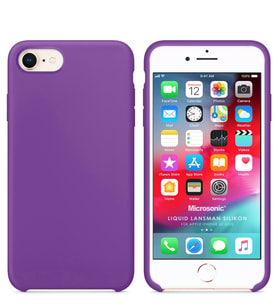 Microsonic Apple iPhone SE 2020 Kılıf Liquid Lansman Silikon (Mor)