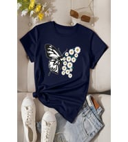 Pamuklu Tasarım Tshirt (Lacivert)