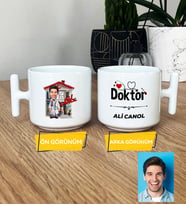 Kişiye Özel Karikatürlü Doktor Hediye T Kupa Bardak Doktora Tıp Bayramı Hediyesi (Beyaz)