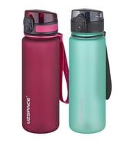 Uzspace 2'li Tritan Matara Seti 500 ml 14 Farklı Renk Seçeneği FiftyFifty (Siyah - Kırmızı - Royal Mavi)