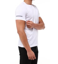 Ghassy Co. Erkek Nem Emici Hızlı Kuruma Atletik Teknik Performans T-shirt (Beyaz)