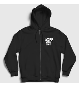 Presmono Unisex Gri Boxes Fall Out Boy Fermuarlı Kapüşonlu Sweatshirt 62189tt (Siyah)