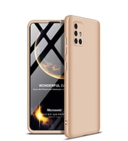 Microsonic Samsung Galaxy A51 Kılıf Double Dip 360 Protective (Gold)