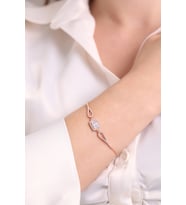 (ÖZEL KUTULU) 925 Ayar Gümüş Baget Kadın Bileklik (Rose)