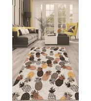 Dijital Kaymaz Taban Yıkanabilir Modern Renkli Salon Halısı Mutfak Halısı Yolluk ND-HT-207 (Krem)