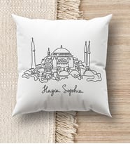 BK Gift İstanbul Tasarımlı Beyaz Kırlent Yastık, Ev Hediyesi, Ev Dekorasyonu, Dekoratif Hediye (Model 12)