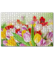 Cakapuzzle Renkli Laleler Görseli  Puzzle Yapboz MDF (Ahşap) (255 Parça)