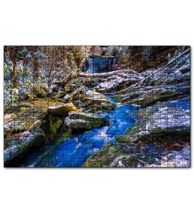 Cakapuzzle Ormandaki Şelale ve Kayalıklar  Puzzle Yapboz MDF (Ahşap) (255 Parça)