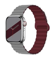 Samsung Galaxy Watch Gear S2 3 41mm 42mm Active 2 40mm 44mm Kordon Double Color (Gri-Kırmızı)