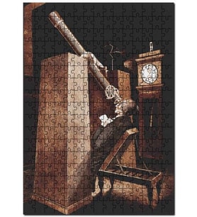 Cakapuzzle Geçmiş Teleskop Gökbilimci Görseli Puzzle Yapboz MDF (Ahşap) (500 Parça)