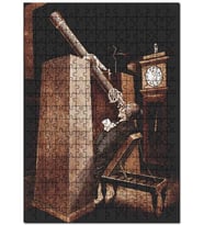 Cakapuzzle Geçmiş Teleskop Gökbilimci Görseli Puzzle Yapboz MDF (Ahşap) (500 Parça)