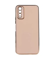 Vivo Y11S Kılıf Zore Bark Kenarları Altın Renk Kılıf (Rose)