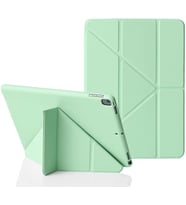 iPad 2 3 4 Kılıf Trifolding Arkası Silikon Smart A1395 A1396 A1397 A1416 A1430 A (Açık Yeşil)