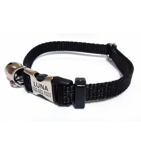 Metal Kilitli Kedi tasması, kedi künyesi, kedi isimlik, isimli kedi tasması, köpek tasması, isimli köpek tasması, köpek künyesi, köpek isimlik (Siyah)