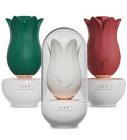 Lily Emmiş Yapan Pürüzsüz Silikon Su Geçirmez Lüks Gül Vibratör (Kırmızı)