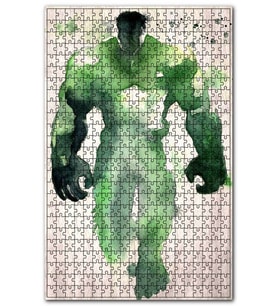 Cakapuzzle Eski Sulu Boya Yeşil Dev Hulk Görseli Puzzle Yapboz MDF (Ahşap) (500 Parça)