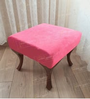 Ayak Ucu Kapı Önü Antre Düz Bench Puf Ceviz Ayak (Pembe)