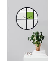 Dekoratif Ahşap Duvar Saati 50 cm - Lenora (Yeşil)