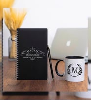Kişiye Özel Pastel Renkli Ahşap Defter Kalem Kupa Seti 3 (Model 5)
