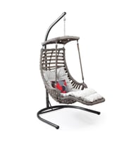 Capri Swing Alaçatı Plus Tekli Rattan Bahçe Balkon Salıncağı (Gri)