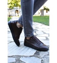 FAST STEP Hakiki Deri Erkek Casual Ayakkabı 819MA501 (KAHVE)