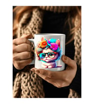 Kedi Baskılı 3D Tasarım Seramik Kupa Mug - Hediyelik Kupa Bardak (07)