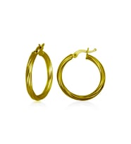 Burgu Halka Model Şarnel 20 MM Kadın Gümüş Küpe (Gold)
