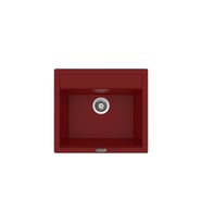 POLEX Cristalüx Granit Eviye P-08 Tezgah Altı Ve Tezgah Üstü Kare Mutfak Evyesi 55,5x50cm (Bordo)