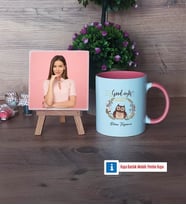 Baykuş Fotoğraflı Dekoratif Taş, Kupa Bardak Beyaz Hediye (Model 6)