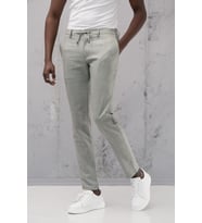 Beli Lastikli ve İplikli Slimfit Pamuklu Jogger Pantolon (Yeşil)
