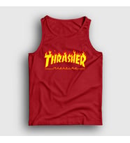 Presmono Unisex Beyaz Logo Thrasher Atlet 277683tt (Kırmızı)