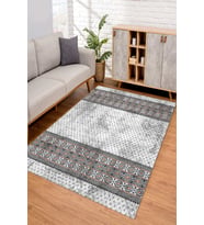 Dijital Kaymaz Taban Yıkanabilir Renkli Salon Halısı Mutfak Halısı Yolluk ND-SM-18 (Gri)