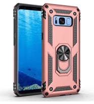 Galaxy S8 Kılıf Zore Vega Yüzüklü Standlı Zırh Kılıf (Rose)