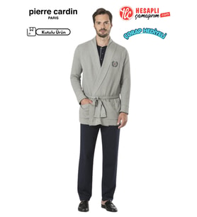 Pierre Cardin Premium Erkek Triko Ropdöşambırlı Uzun Kollu Şortlu 5li Özel Kutulu Çeyiz Pijama Takım