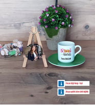 Biyoloji Mühendisi Türk Kahvesi Fincanı Ahşap Altlıklı ve Fotoğraflı Ahşap Anahtarlık Hediye (Model 9)